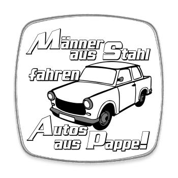  , DDR Kult , Männer aus Stahl (25) - Viereckiger Kühlschrankmagnet - Weiß - Vorne