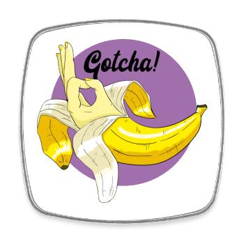 Banana troll meme - Square fridge magnet - white - Front