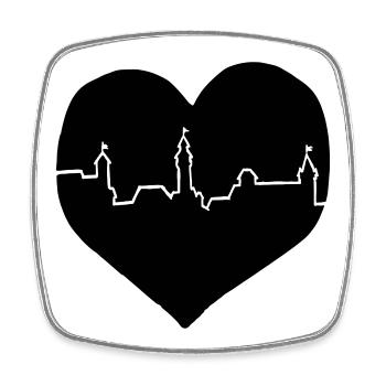 i love Nürnberg - Viereckiger Kühlschrankmagnet - Weiß - Vorne