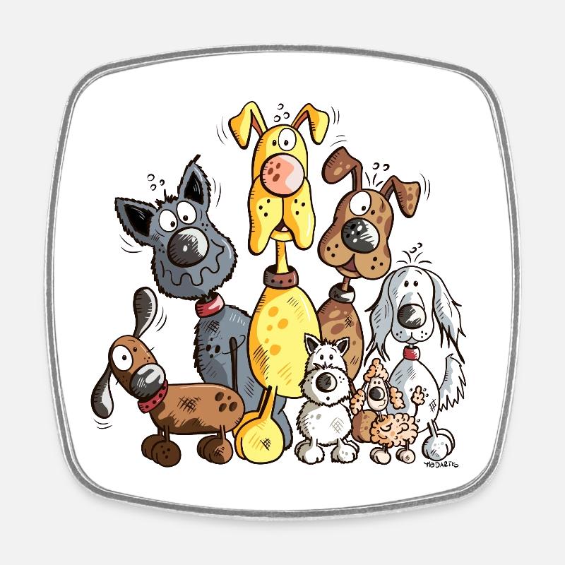 Beaucoup de Chiens - Magnet carré - blanc