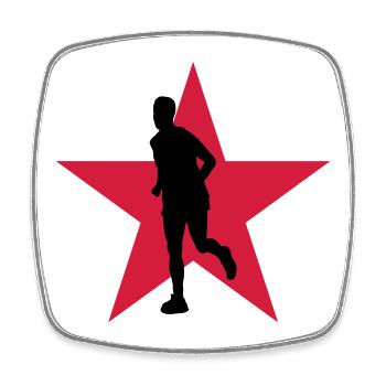 Laufen / Running / Jogging / Joggen / Marathon - Viereckiger Kühlschrankmagnet - Weiß - Vorne