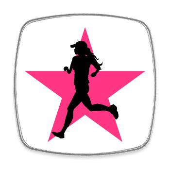 Course à Pied / Running / Jogging / Coureur - Magnet carré - blanc - Devant