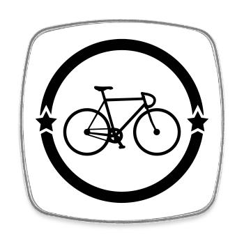 Cyclisme / Cycliste / Vélo / VTT / BMX - Magnet carré - blanc - Devant