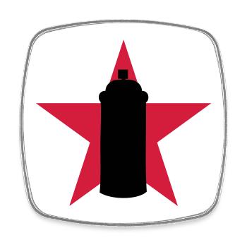Graffiti / Tag / Writer / Street Art - Viereckiger Kühlschrankmagnet - Weiß - Vorne