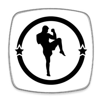 Kickboxen / Kickboxing / Kickboxer / Kick Boxing - Viereckiger Kühlschrankmagnet - Weiß - Vorne