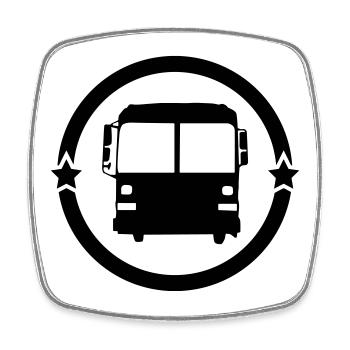 Bus Driver / Busfahrer / Autocar / Autobus / Job - Square fridge magnet - white - Front