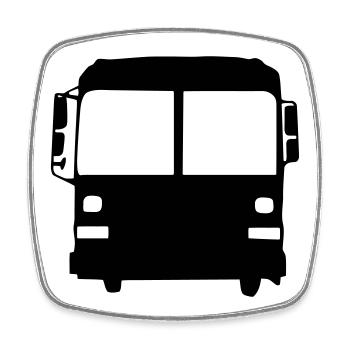 Bus Driver / Busfahrer / Autocar / Autobus / Job - Square fridge magnet - white - Front