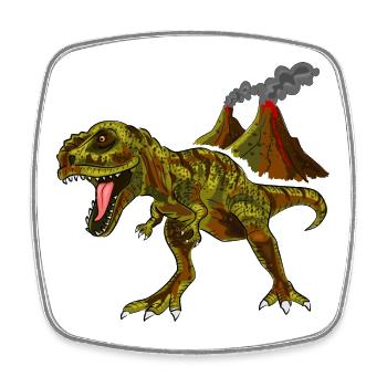 dinosaure - Magnet carré - blanc - Devant