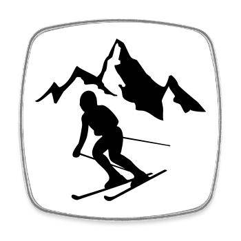 ski alpin wintersport - Viereckiger Kühlschrankmagnet - Weiß - Vorne