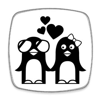 pinguine verliebt valentinstag - Viereckiger Kühlschrankmagnet - Weiß - Vorne