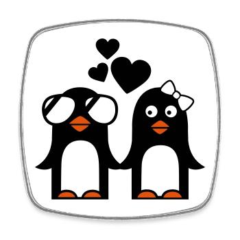 valentinstag pinguine - Viereckiger Kühlschrankmagnet - Weiß - Vorne