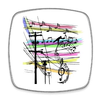 Musik Noten - Viereckiger Kühlschrankmagnet - Weiß - Vorne
