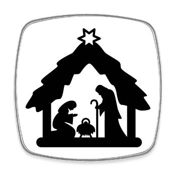 Weihnachtskrippe, Krippenfiguren, heilige Familie - Viereckiger Kühlschrankmagnet - Weiß - Vorne