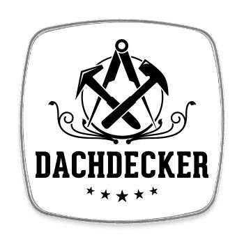 Dachdecker Schriftzug, Zunftzeichen - Viereckiger Kühlschrankmagnet - Weiß - Vorne