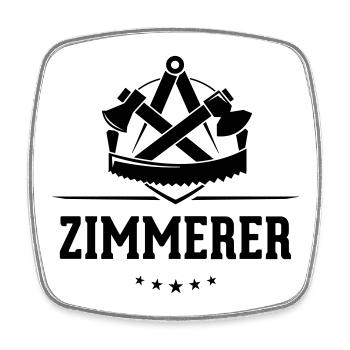 Zimmerer Zunft mit Schriftzug - Viereckiger Kühlschrankmagnet - Weiß - Vorne