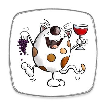 Mignon chat comique - Magnet carré - blanc - Devant