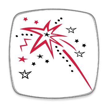 Feuerwerk mit vielen Sternen - Viereckiger Kühlschrankmagnet - Weiß - Vorne