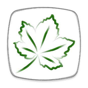 feuille - Magnet carré - blanc - Devant