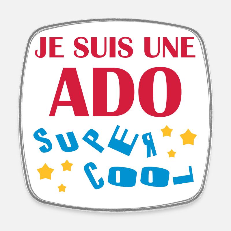 Ado - Adolescent - Adolescente - Famille - Jeune - Square fridge magnet - white