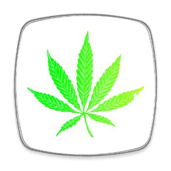Cannabis weed Cannabis leaf stoned stoner stoner - Square fridge magnet - white - Front