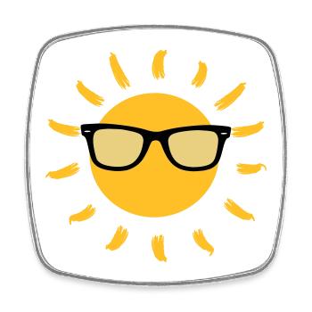Summer / Sonne / Eté / Holidays / Sun / Soleil - Square fridge magnet - white - Front