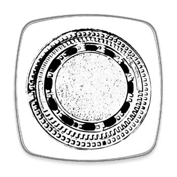 Dekor Gully Deckel - Viereckiger Kühlschrankmagnet - Weiß - Vorne