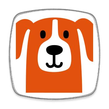 Süsser Hund - Viereckiger Kühlschrankmagnet - Weiß - Vorne