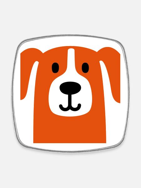 Cute dog - Square fridge magnet - white