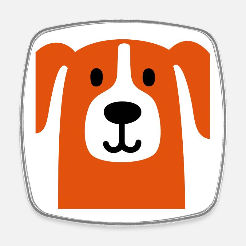 Cute dog - Square fridge magnet - white