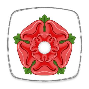 Red Rose of Lancaster Lancashire - Square fridge magnet - white - Front