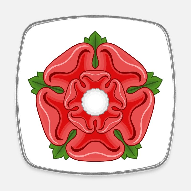 Red Rose of Lancaster Lancashire - Square fridge magnet - white