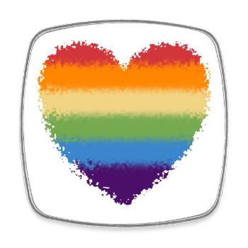 Swirled rainbow heart logo - Square fridge magnet - white - Front