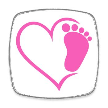 Baby Fußabdruck  - Viereckiger Kühlschrankmagnet - Weiß - Vorne