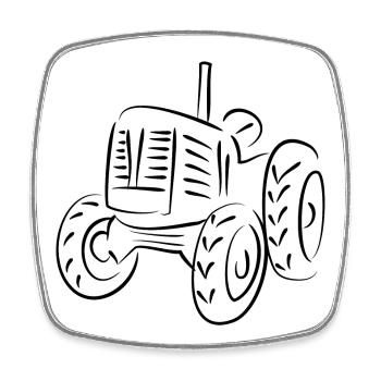 tracteur ferme agriculture - Magnet carré - blanc - Devant