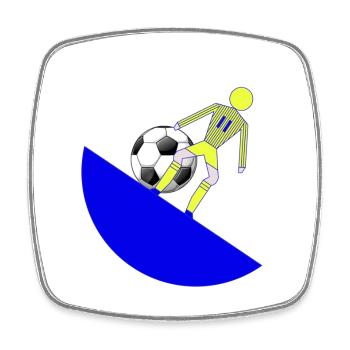 Coup de pied de foot sur Blue Crescent - Magnet carré - blanc - Devant