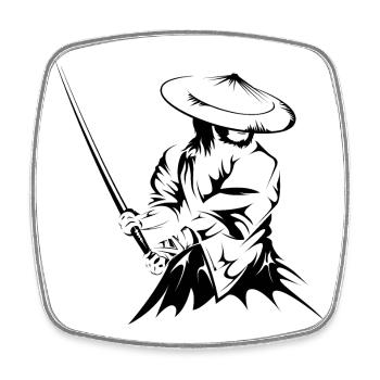 samurai sword fighter present geschenk art work - Viereckiger Kühlschrankmagnet - Weiß - Vorne