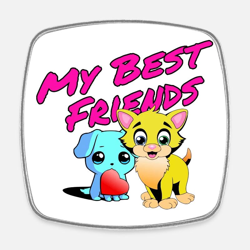 Meine Besten Freunde - Viereckiger Kühlschrankmagnet - Weiß