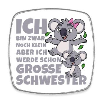Große Schwester Koala Koalas Geschwister Mädchen - Viereckiger Kühlschrankmagnet - Weiß - Vorne