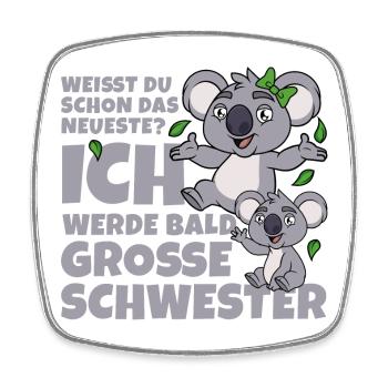 Bald Große Schwester Koala Geschwister Mädchen - Viereckiger Kühlschrankmagnet - Weiß - Vorne