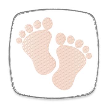 niedliche Baby Fußabdrücke - Viereckiger Kühlschrankmagnet - Weiß - Vorne