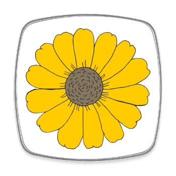 sunflower sunflower - Square fridge magnet - white - Front