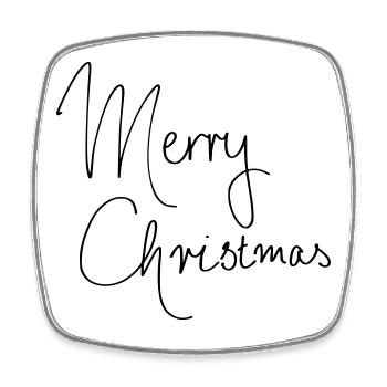 Merry Christmas - Square fridge magnet - white - Front