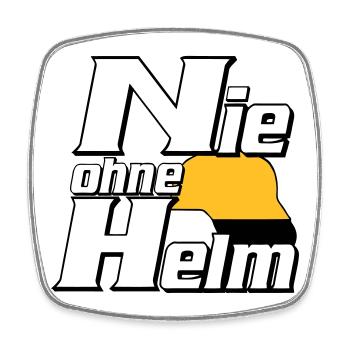 Freiwillige Feuerwehr , Shirt , Nie ohne Helm (25) - Viereckiger Kühlschrankmagnet - Weiß - Vorne