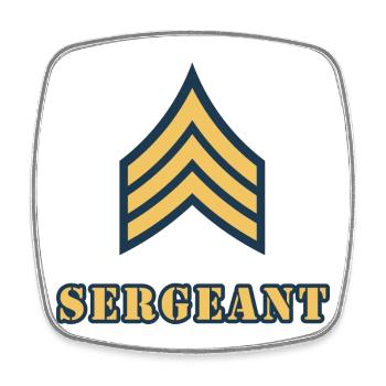 Sergeant - Square fridge magnet - white - Front