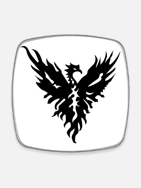 Phoenix Tribal Symbol of Strength and New Beginnings - Square fridge magnet - white