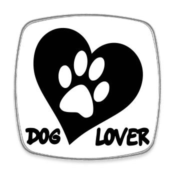 Amoureux des chiens. Pour tous les amoureux des chiens # - Magnet carré - blanc - Devant