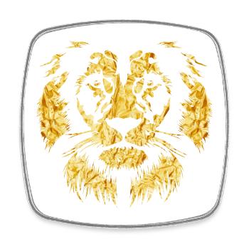 Gold lion - Viereckiger Kühlschrankmagnet - Weiß - Vorne
