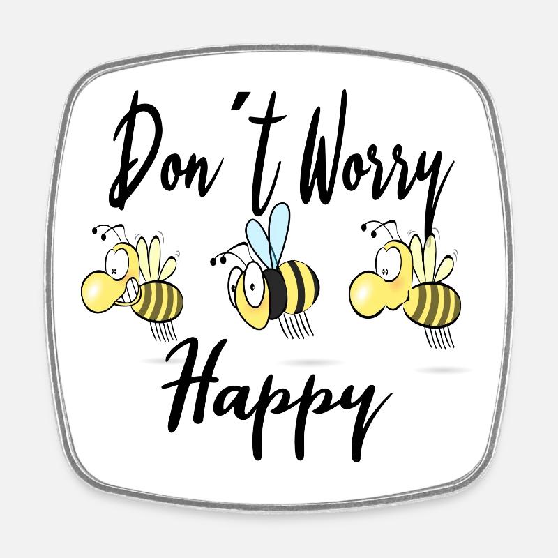 Les heureuses abeilles - Magnet carré - blanc