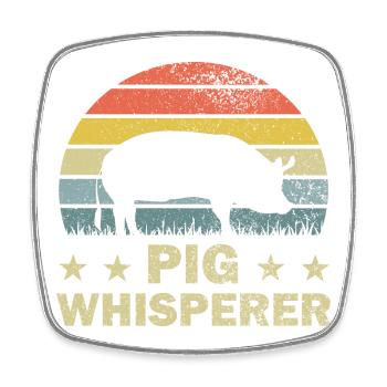 Schwein Schweine - Viereckiger Kühlschrankmagnet - Weiß - Vorne