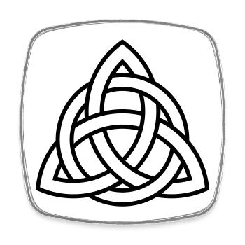 Celtic triqueta or triquetra symbol WHITE - Square fridge magnet - white - Front